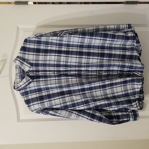 Lee Blue, white, and Grey Plaid Button Down Shirt